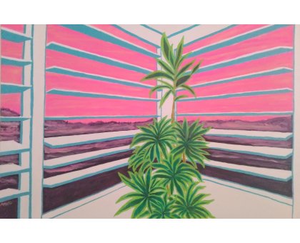 ACRILICO SU TELA MARCO METTO ' MICHELLE'S SUNSET ' dimensioni L 120 x H 80 cm.