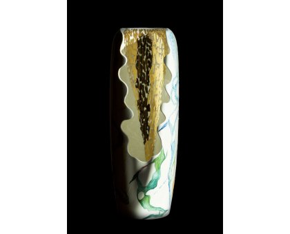 SCULTURA KATIA BRUGNOLO ' VASO CON PIOGGIA D'ORO ' dimensione H 65 x D 20 cm.