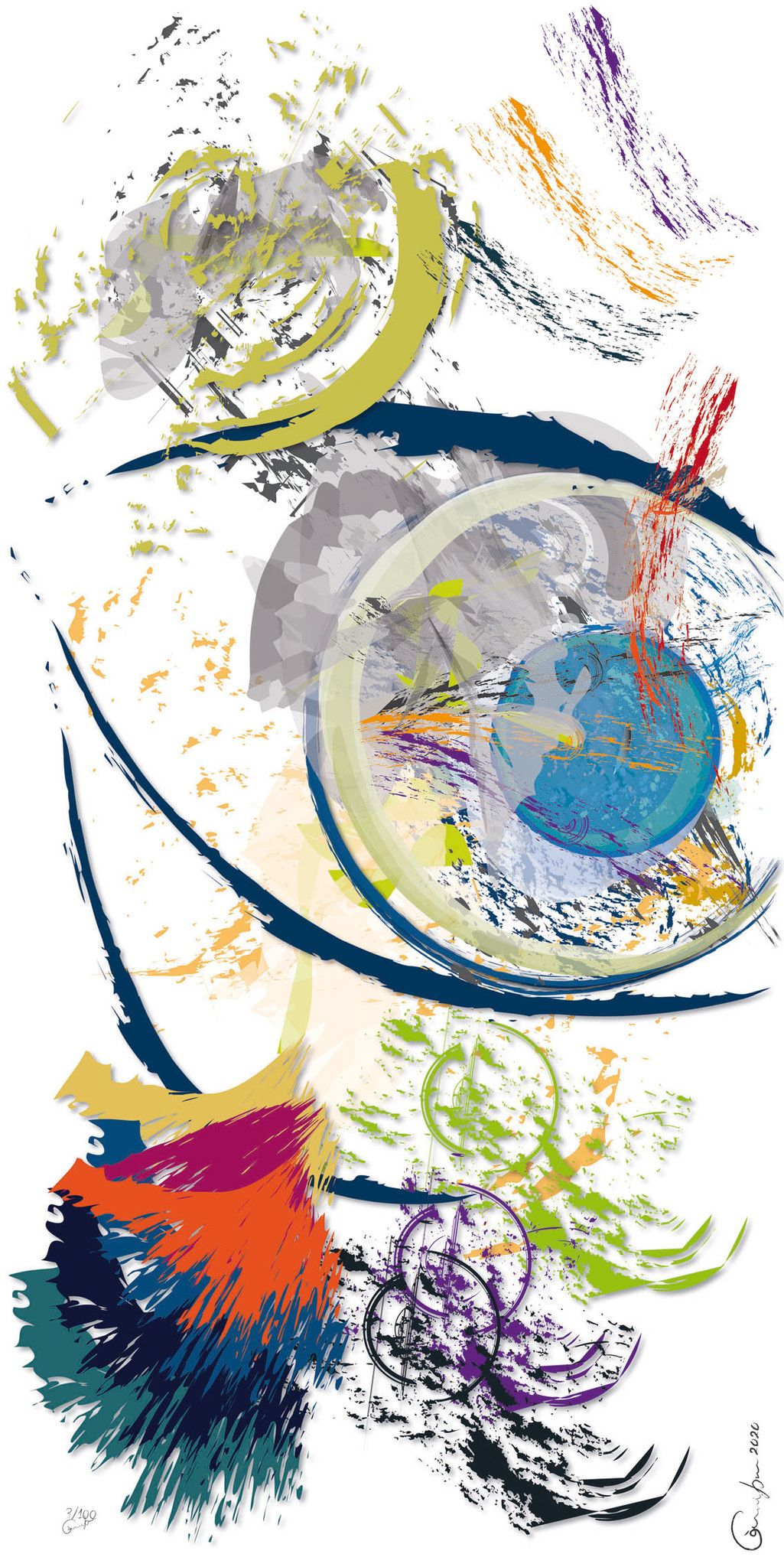 DIGITAL PAINTING CAMILLO BUCCELLA ' THE DREAM DREAMED '  dimensioni L 60 x H 120 cm.