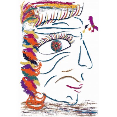 DIGITAL PAINTING CAMILLO BUCCELLA ' NAGUAL ' dimensioni L 70 x H 100 cm.