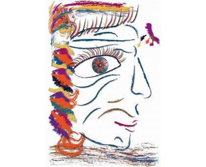 DIGITAL PAINTING CAMILLO BUCCELLA ' NAGUAL ' size L 70 x H 100 cm.