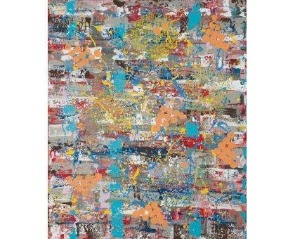 MIXED MEDIA FEOFEO ' LA LUNA E URANO NEL LEONE ' dimensioni L 100 x H 120 cm.