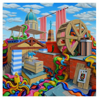 OLIO SU TELA GIUSEPPE VOLANTE ' ALTERAZIONE ' dimensioni L 100 x H 100 cm.