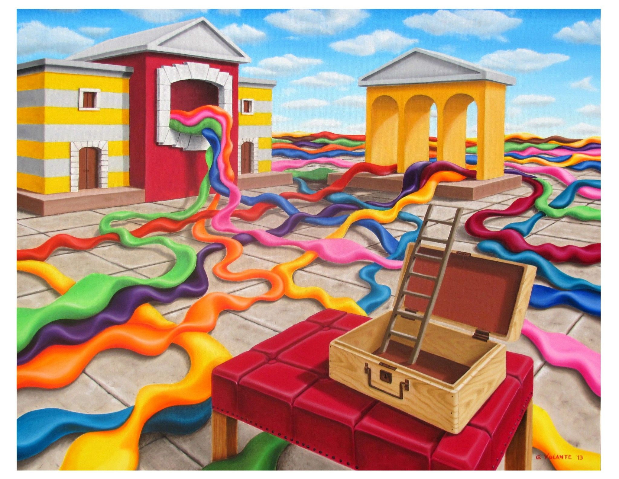 OLIO SU TELA GIUSEPPE VOLANTE ' IL PROFUMO DEL PASSATO '  dimensioni L 100 x H 80 cm.