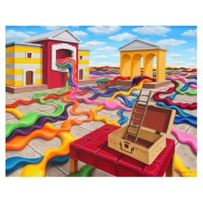 OLIO SU TELA GIUSEPPE VOLANTE ' IL PROFUMO DEL PASSATO ' dimensioni L 100 x H 80 cm.