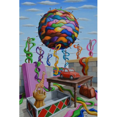 OLIO SU TELA GIUSEPPE VOLANTE ' LA STASI ' dimensioni L 60 x H 80 cm.