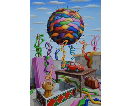 OLIO SU TELA GIUSEPPE VOLANTE ' LA STASI ' dimensioni L 60 x H 80 cm.