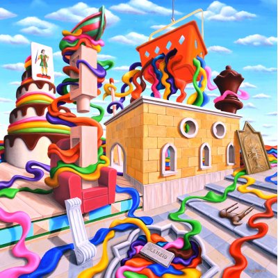 OLIO SU TELA GIUSEPPE VOLANTE ' RACCONTO ' dimensioni L 100 x H 100 cm.