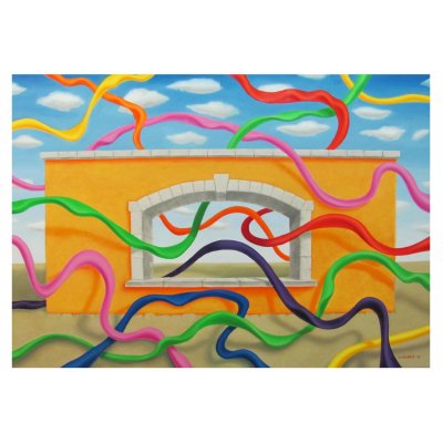 OLIO SU TELA GIUSEPPE VOLANTE ' SIPARIO ' dimensioni L 100 x H 70 cm.