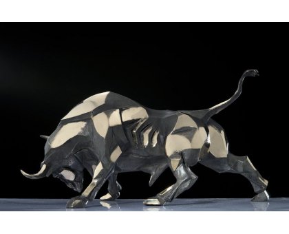 BRONZE SCULPTURE SABRINA FERRARI ' BULL-DOZER (SMALLER) ' size L 39 x H 23,5 x P 21 cm.