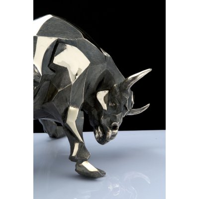 SCULTURA IN BRONZO SABRINA FERRARI ' BULL-DOZER (SMALLER) ' dimensioni L 39 x H 23,5 x P 21 cm.