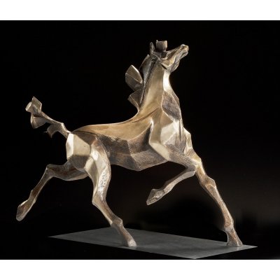 SCULTURA IN BRONZO SABRINA FERRARI ' VELOCI INCLINAZIONI ' dimensioni L 33 x H 26,5 x P 13 cm.