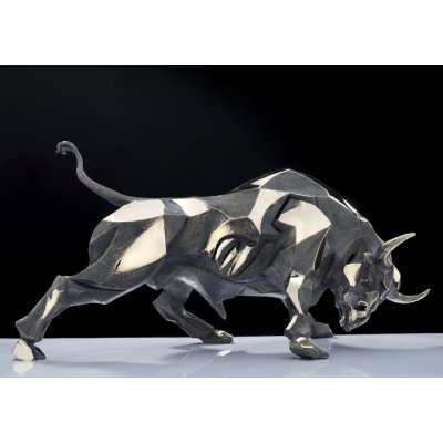 SCULTURA IN BRONZO SABRINA FERRARI ' BULL-DOZER ' dimensioni L 52 x H 31 x P 28 cm.