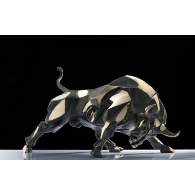 SCULTURA DI BRONZO SABRINA FERRARI ' BULL-DOZER (BIGGER) ' dimensioni L 68 x H 38 x P 36 cm.