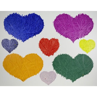 OLIO SU TELA ERIKA MARCHI ' REGINA DI CUORI ' dimensioni L 100 x H 80 cm.