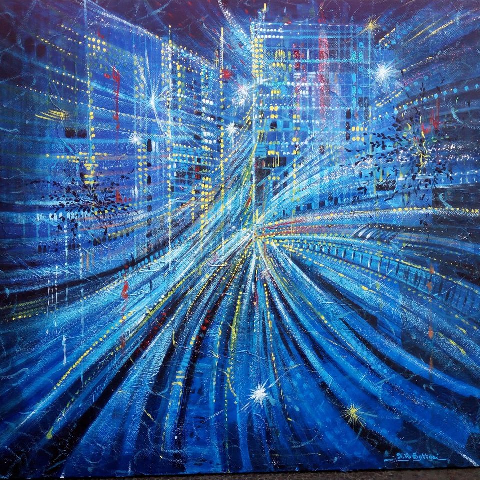MIXED MEDIA  NILO BAZZANI ' TIME LAPSE '  dimensioni  L 80 x H 70 cm.