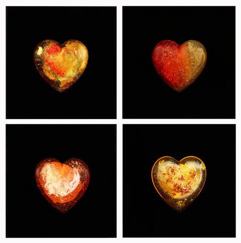 SCULPTURE  DANIELA FORCELLA ' LOVELOVELOVE ARANCIONE '  size  L 42 x H 42 x P 3 cm.