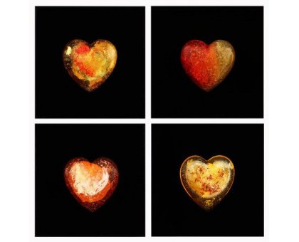 SCULPTURE DANIELA FORCELLA ' LOVELOVELOVE ARANCIONE ' size L 42 x H 42 x P 3 cm.