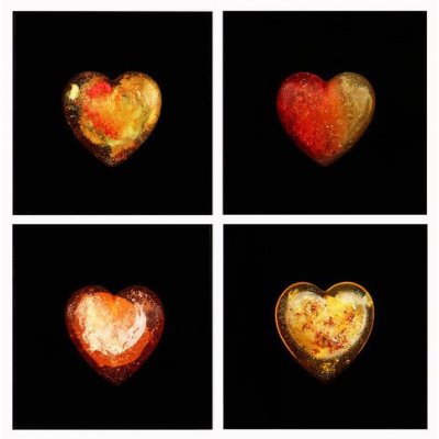 SCULTURA DANIELA FORCELLA ' LOVELOVELOVE ARANCIONE ' dimensioni L 42 x H 42 x P 3 cm.