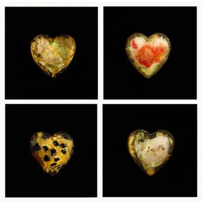 SCULTURA DANIELA FORCELLA ' LOVELOVELOVE GIALLO ' dimensioni L 42 x H 42 x P 3 cm.