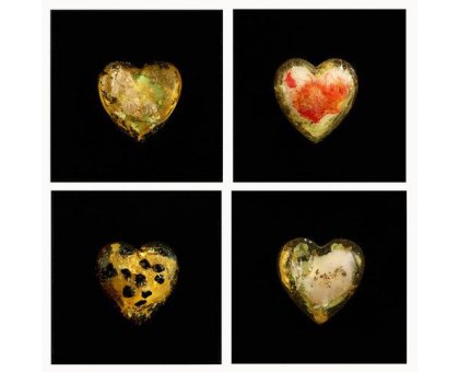 SCULTURA DANIELA FORCELLA ' LOVELOVELOVE GIALLO ' dimensioni L 42 x H 42 x P 3 cm.