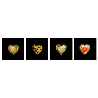 SCULTURA DANIELA FORCELLA ' LOVELOVELOVE GIALLO ' dimensioni L 42 x H 42 x P 3 cm.