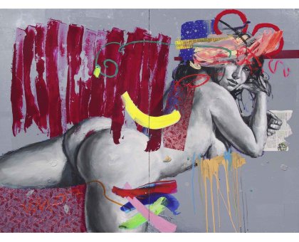 MEDIA ANTONIO MURGIA ' OUR BELIEFS ' size L 160 x H 120 cm. (diptych)