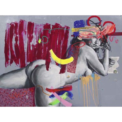 MIXED MEDIA ANTONIO MURGIA ' OUR BELIEFS ' dimensioni L 160 x H 120 cm. (dittico)