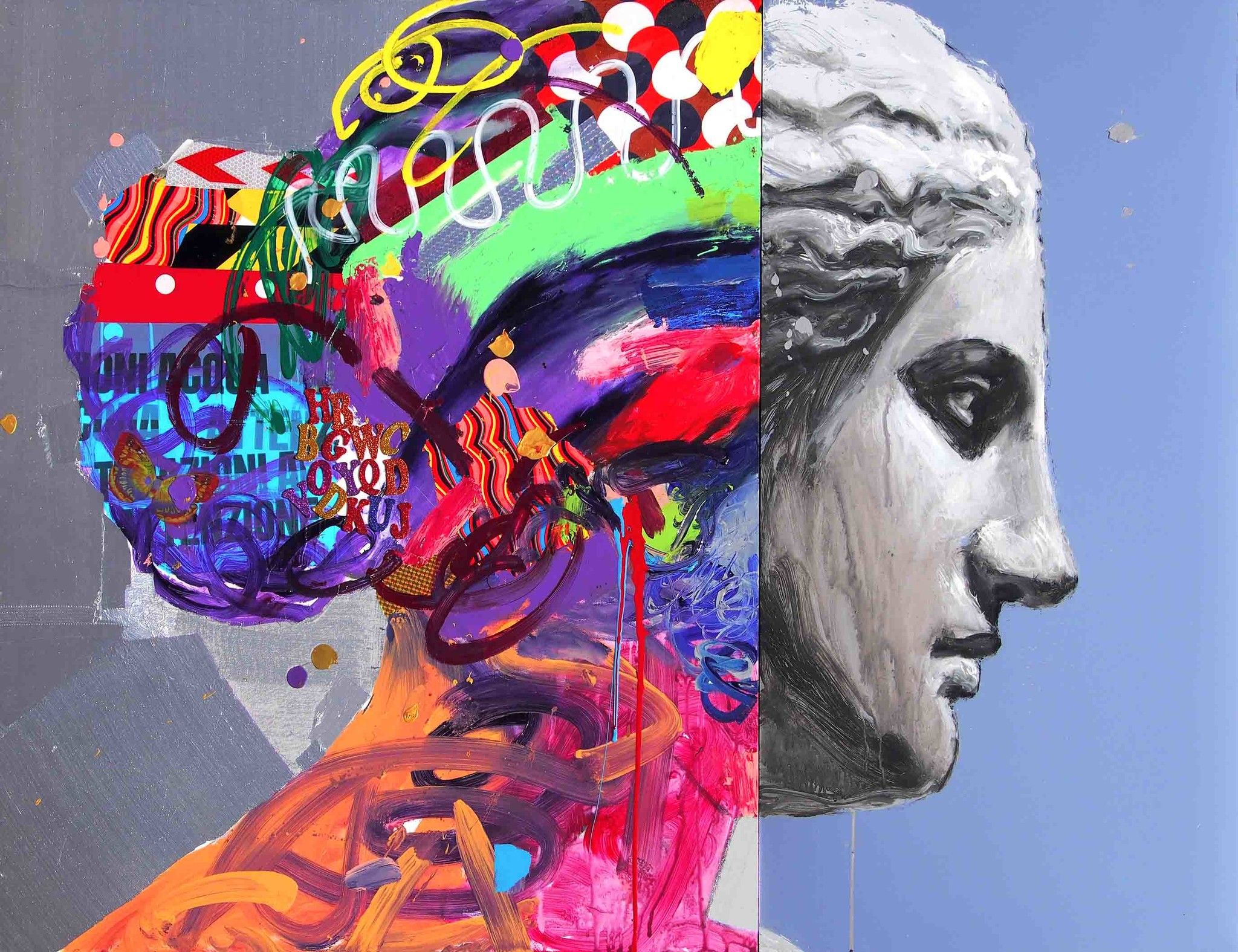 MIXED MEDIA  ANTONIO MURGIA ' MOVE UP '  dimensioni L 130 x H 100 cm. (dittico)