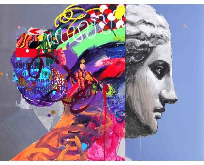 MIXED MEDIA ANTONIO MURGIA ' MOVE UP ' size L 130 x H 100 cm. (diptych)
