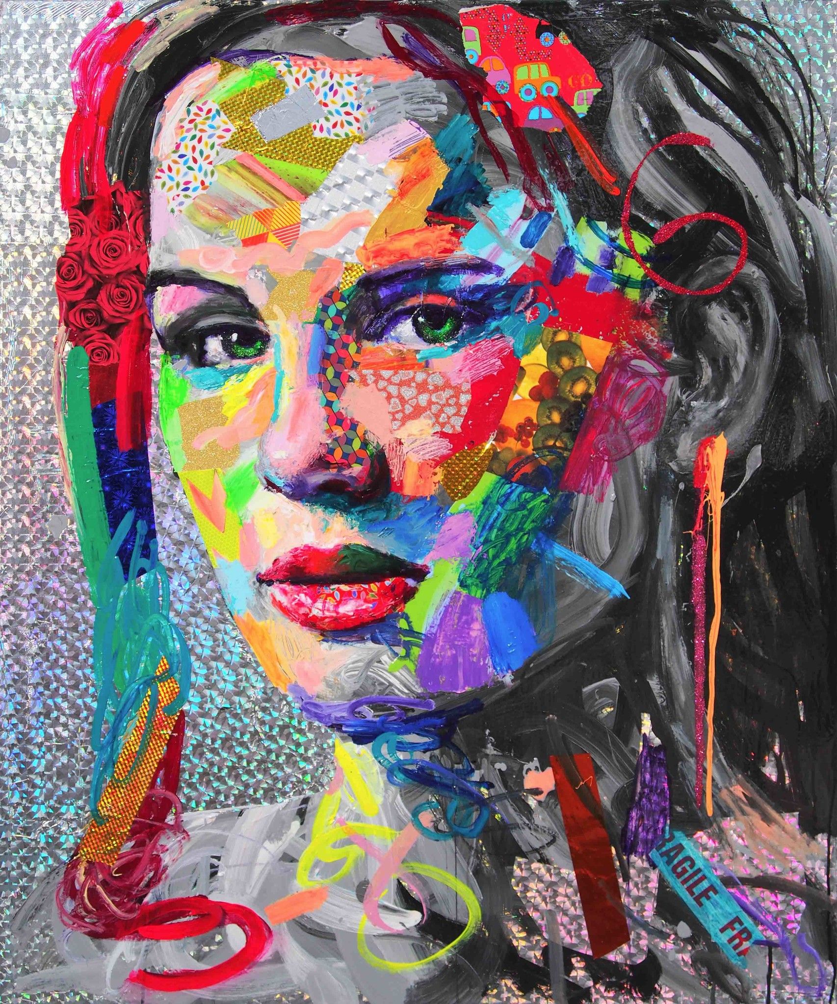 MIXED MEDIA  ANTONIO MURGIA ' WHATEVER IS HAPPENING '  dimensioni L 100 x H 120 cm. (dittico)