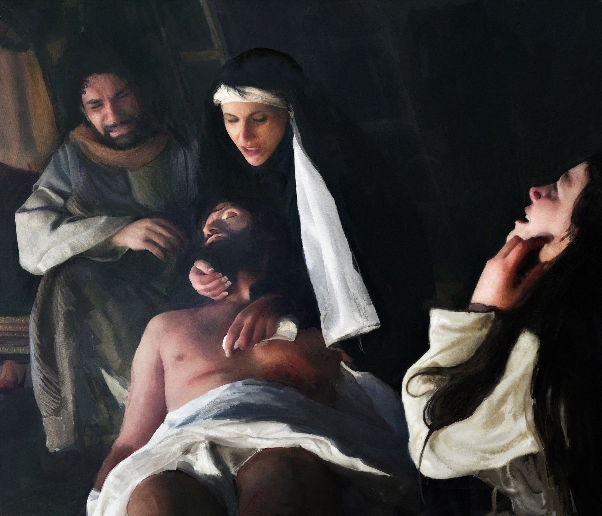MIXED MEDIA  ADRIANO TOMMASI ' PIETA' '  dimensioni L 80 x H 70 cm.