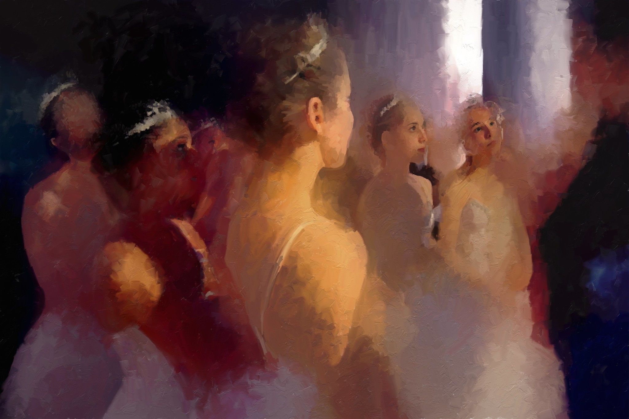 MIXED MEDIA  ADRIANO TOMMASI ' LES PETITS DANSEURS '  dimensioni L 120 x H 80 cm.