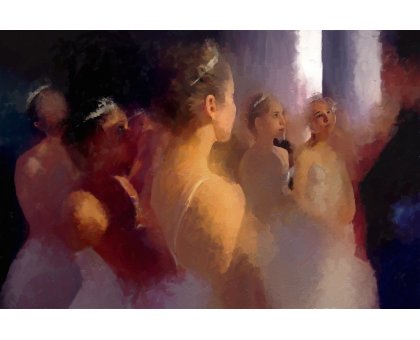 MIXED MEDIA ADRIANO TOMMASI ' LES PETITS DANSEURS ' dimensioni L 120 x H 80 cm.