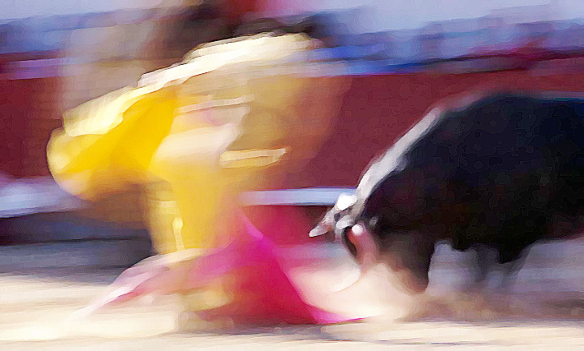 MIXED MEDIA  ADRIANO TOMMASI ' LA CORRIDA '  dimensioni L 100 x H 70 cm.
