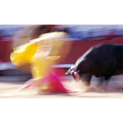 MIXED MEDIA ADRIANO TOMMASI ' LA CORRIDA ' dimensioni L 100 x H 70 cm.