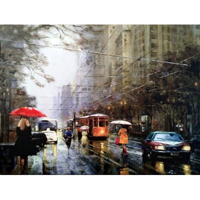 MIXED MEDIA ADRIANO TOMMASI ' LA PRIMA NEVE ' dimensioni L 120 x H 90 cm.