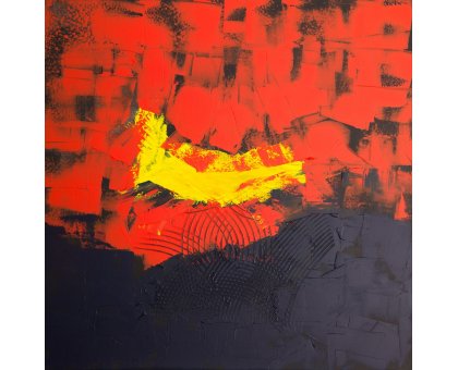 MIXED MEDIA GABRIELLA TOLLI ' AURORA BOREALE ' dimensioni L 100 x H 100 cm.