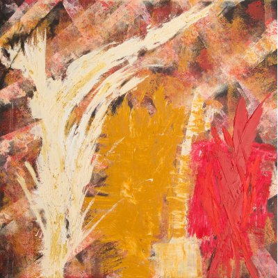 MIXED MEDIA GABRIELLA TOLLI ' PROFUMO D 'AUTUNNO ' diemnsioni L 100 x H 100 cm.