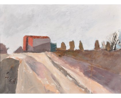 ACRILICO SU TELA TONINO GOTTARELLI ' CASA IN COLLINA ' dimensioni L 60 x H 80 cm.