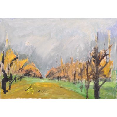 ACRILICO SU TELA TONINO GOTTARELLI ' ALBERI IN AUTUNNO ' dimensioni L 70 x H 100 cm.
