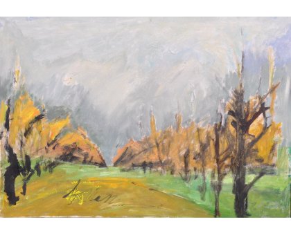 ACRILICO SU TELA TONINO GOTTARELLI ' ALBERI IN AUTUNNO ' dimensioni L 70 x H 100 cm.