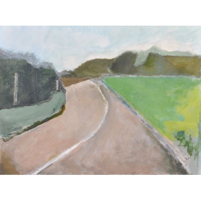 MIXED MEDIA TONINO GOTTARELLI ' IN COLLINA ' dimensioni L 60 x H 80 cm.