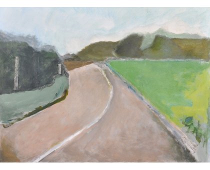 MIXED MEDIA TONINO GOTTARELLI ' IN COLLINA ' dimensioni L 60 x H 80 cm.