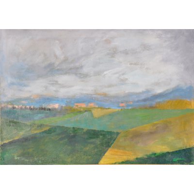 ACRILICO SU TELA TONINO GOTTARELLI ' VERSO IL TEMPORALE ' dimensioni L 70 x H 100 cm.