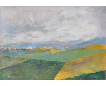 ACRILICO SU TELA TONINO GOTTARELLI ' VERSO IL TEMPORALE ' dimensioni L 70 x H 100 cm.