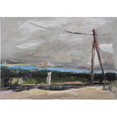 MIXED MEDIA TONINO GOTTARELLI ' NOBILE COME UN PANORAMA ' dimensioni L 50 x H 70 cm.