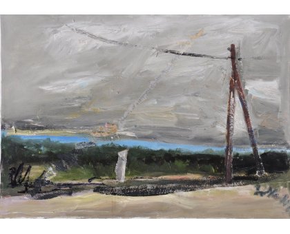 MIXED MEDIA TONINO GOTTARELLI ' NOBILE COME UN PANORAMA ' dimensioni L 50 x H 70 cm.