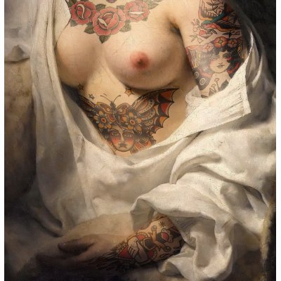 FOTOGRAFIA DIGITALE SU TELA - ARTISTA SLASKY - TITOLO 'BATHSHEBA' cm. L 60 x H 60