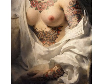 FOTOGRAFIA DIGITALE SU TELA - ARTISTA SLASKY - TITOLO 'BATHSHEBA' cm. L 60 x H 60